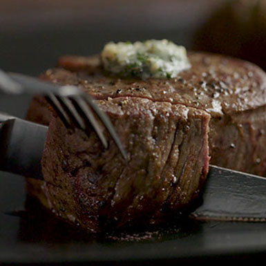 pan-seared filet mignon with garlic herb butter